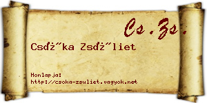 Csóka Zsüliet névjegykártya